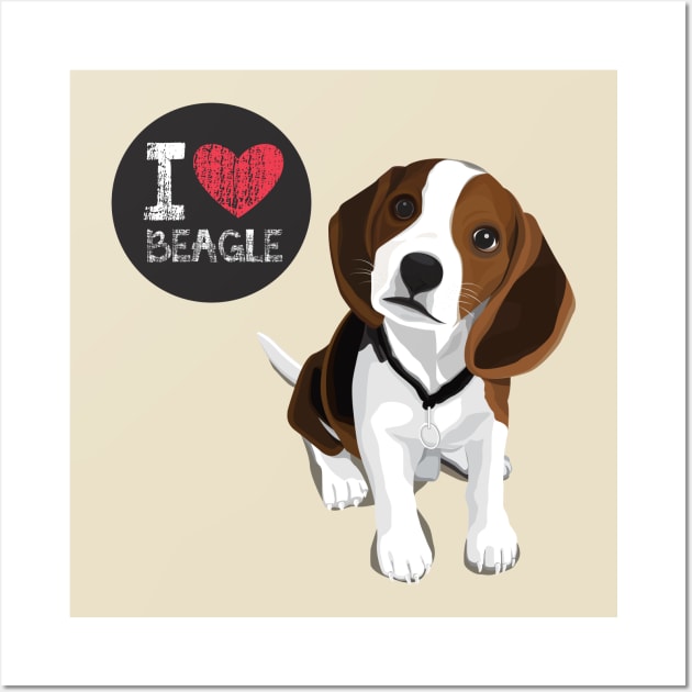 I Love Beagles Wall Art by mBs